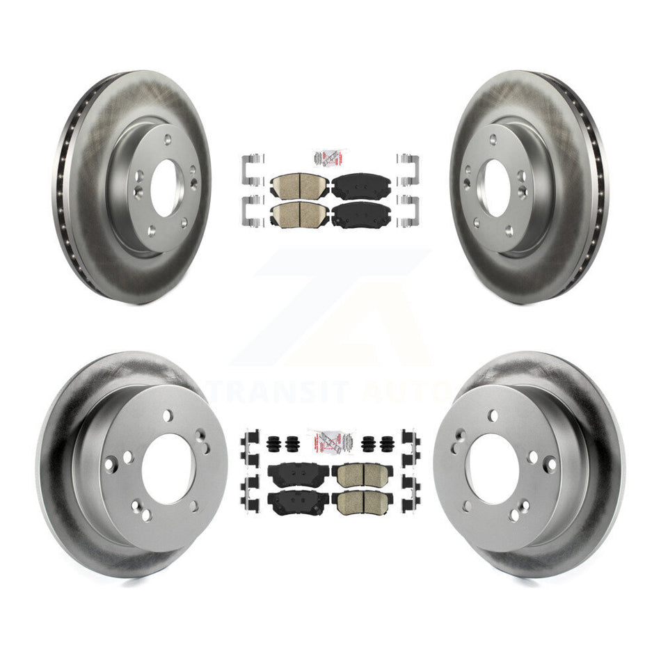 Front Rear Ceramic Pads And Coated Disc Brake Rotors Kit For Hyundai Sonata 2.4L KGA-104959