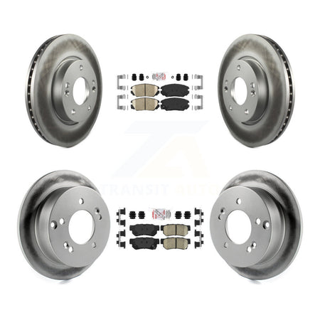 Front Rear Ceramic Pads And Coated Disc Brake Rotors Kit For Hyundai Sonata 2.4L KGA-104960