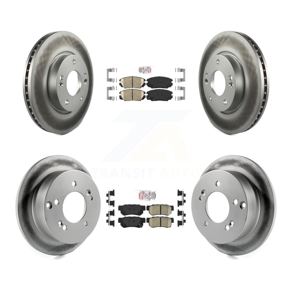Front Rear Ceramic Pads And Coated Disc Brake Rotors Kit For Hyundai Sonata 2.4L KGA-104961
