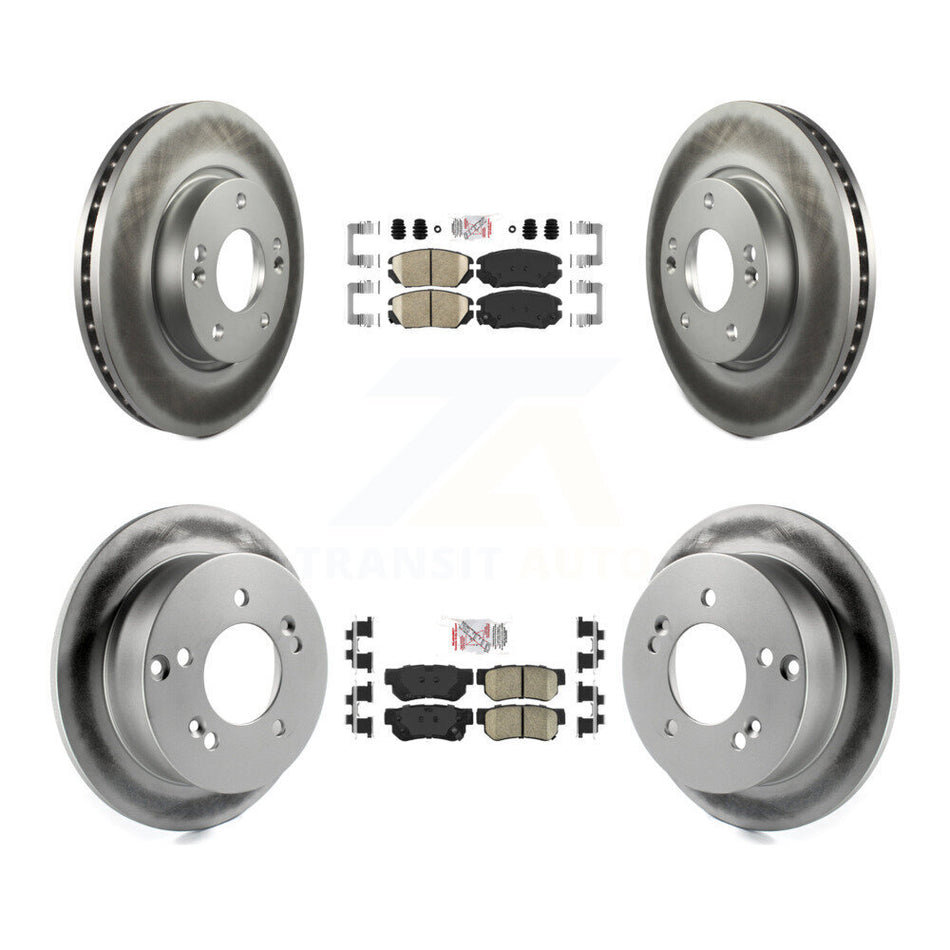 Front Rear Ceramic Pads And Coated Disc Brake Rotors Kit For Hyundai Sonata 2.4L KGA-104962