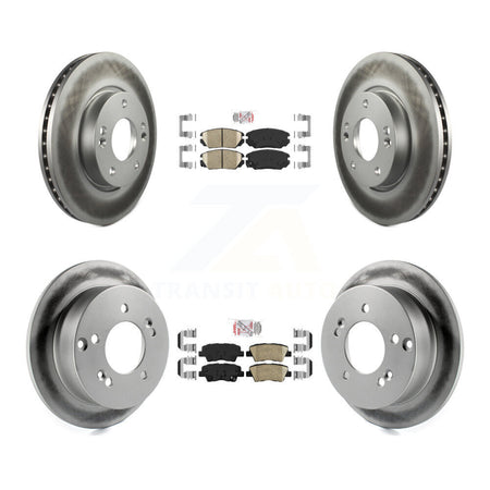 Front Rear Ceramic Pads And Coated Disc Brake Rotors Kit For Hyundai Sonata 2.4L KGA-104965