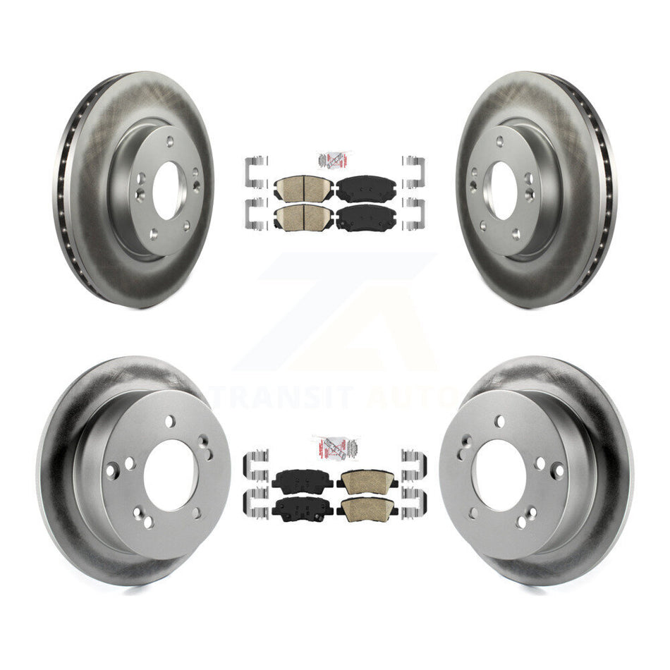 Front Rear Ceramic Pads And Coated Disc Brake Rotors Kit For Hyundai Sonata 2.4L KGA-104965