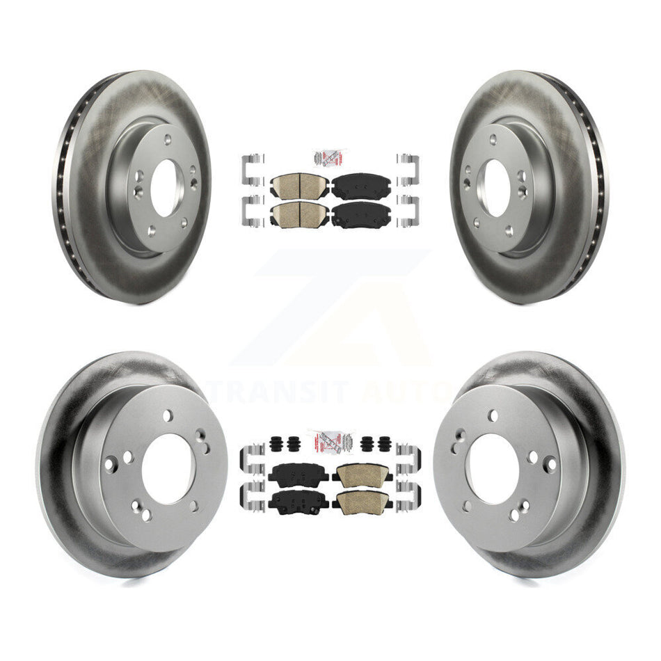 Front Rear Ceramic Pads And Coated Disc Brake Rotors Kit For Hyundai Sonata 2.4L KGA-104967