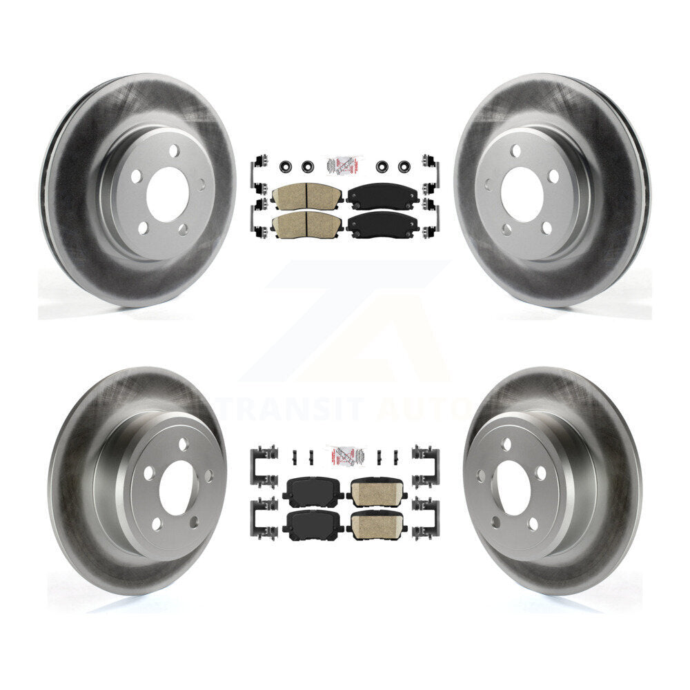 Front Rear Ceramic Pad Coat Disc Brake Rotors Kit For Dodge Charger Pursuit with RWD 3.6L KGA-104973