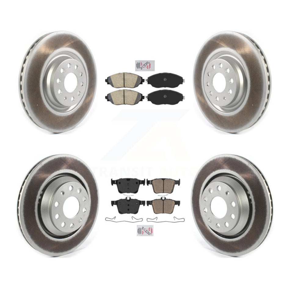 Front Rear Ceramic Pads And Coated Disc Brake Rotors Kit For 2017-2019 Volkswagen Golf R KGA-104985