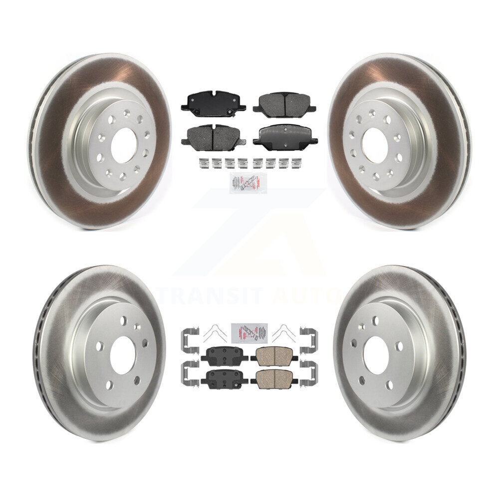 Front Rear Ceramic Pad Coated Disc Brake Rotor Kit For 2022 Chevrolet Camaro LT with 2.0L KGA-104996