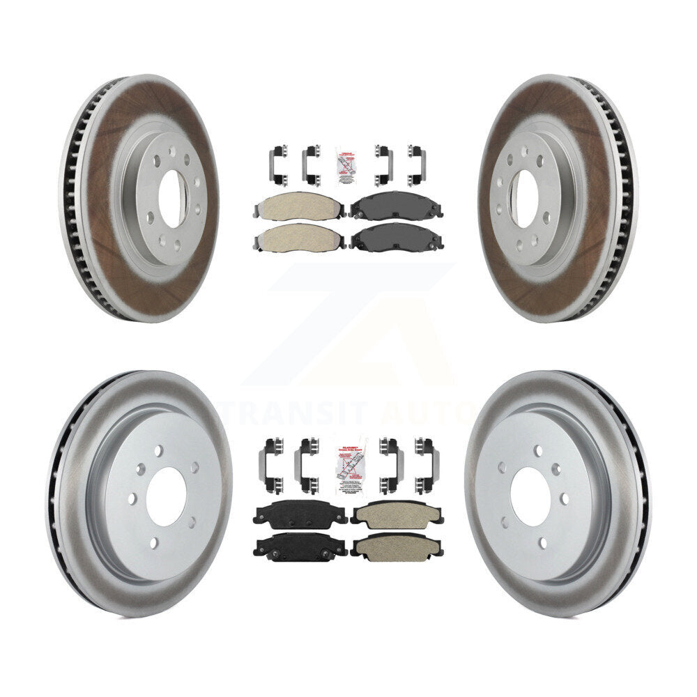 Front Rear Semi-Metallic Pads And Coated Disc Brake Rotors Kit For Cadillac CTS KGA-104998