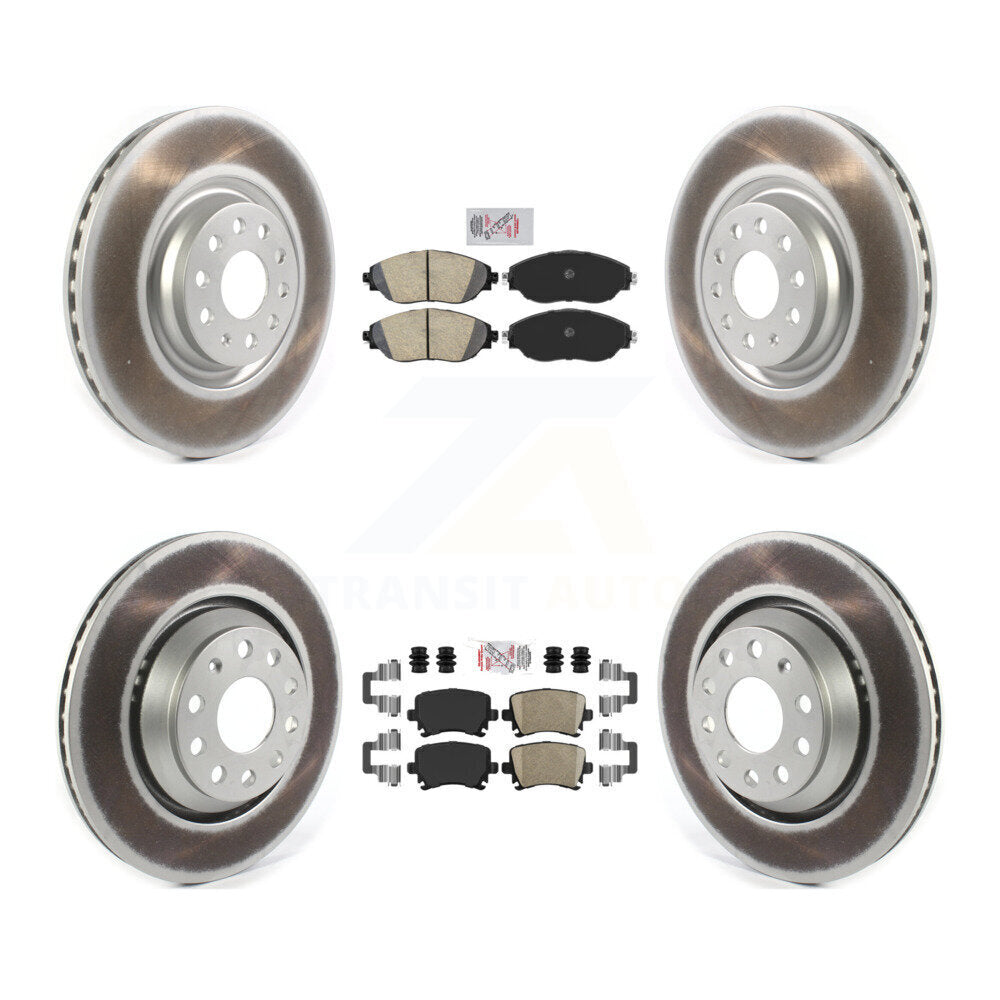 Front Rear Ceramic Pads And Coated Disc Brake Rotors Kit For Volkswagen GTI KGA-105001