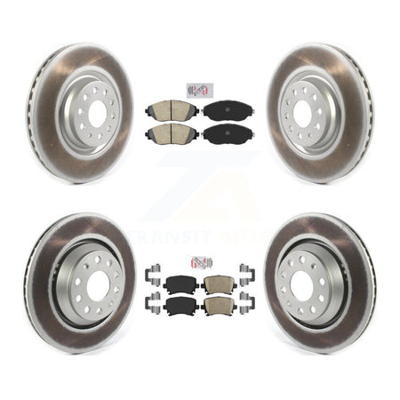 Front Rear Ceramic Pads And Coated Disc Brake Rotors Kit For Volkswagen GTI KGA-105002