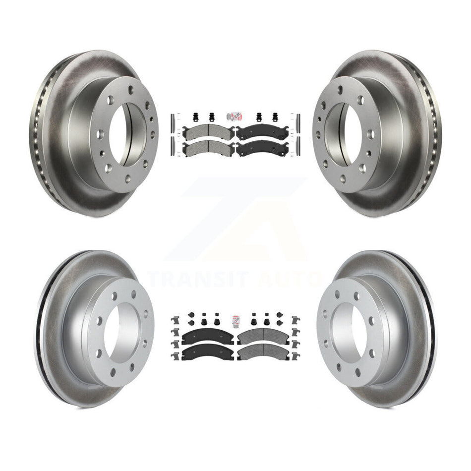 Front Rear Semi-Metallic Pads And Coated Disc Brake Rotors Kit For Chevrolet Express 4500 KGA-105005