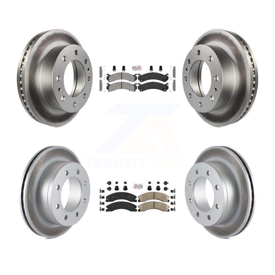 Front Semi-Metallic Rear Ceramic Pad Coat Disc Brake Rotor Kit For Chevrolet Express 4500 KGA-105007