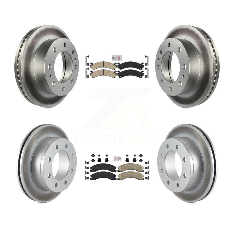 Front Rear Ceramic Pads And Coated Disc Brake Rotors Kit For Chevrolet Express 4500 KGA-105008