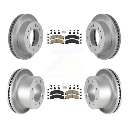 Front Rear Ceramic Pad Coated Brake Rotors Kit For GMC Sierra 3500 HD Chevrolet Silverado KGA-105017