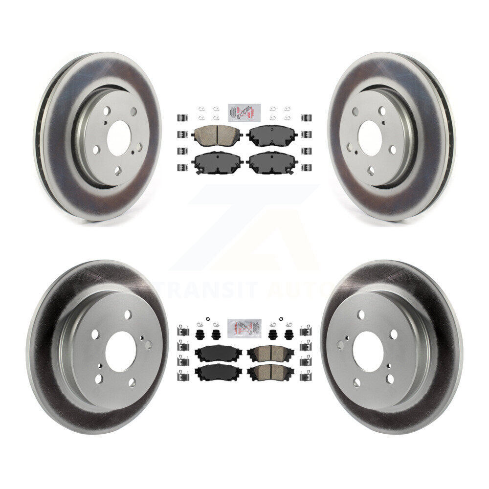 Front Rear Ceramic Pads And Coated Disc Brake Rotors Kit For 2018 Toyota C-HR KGA-105018