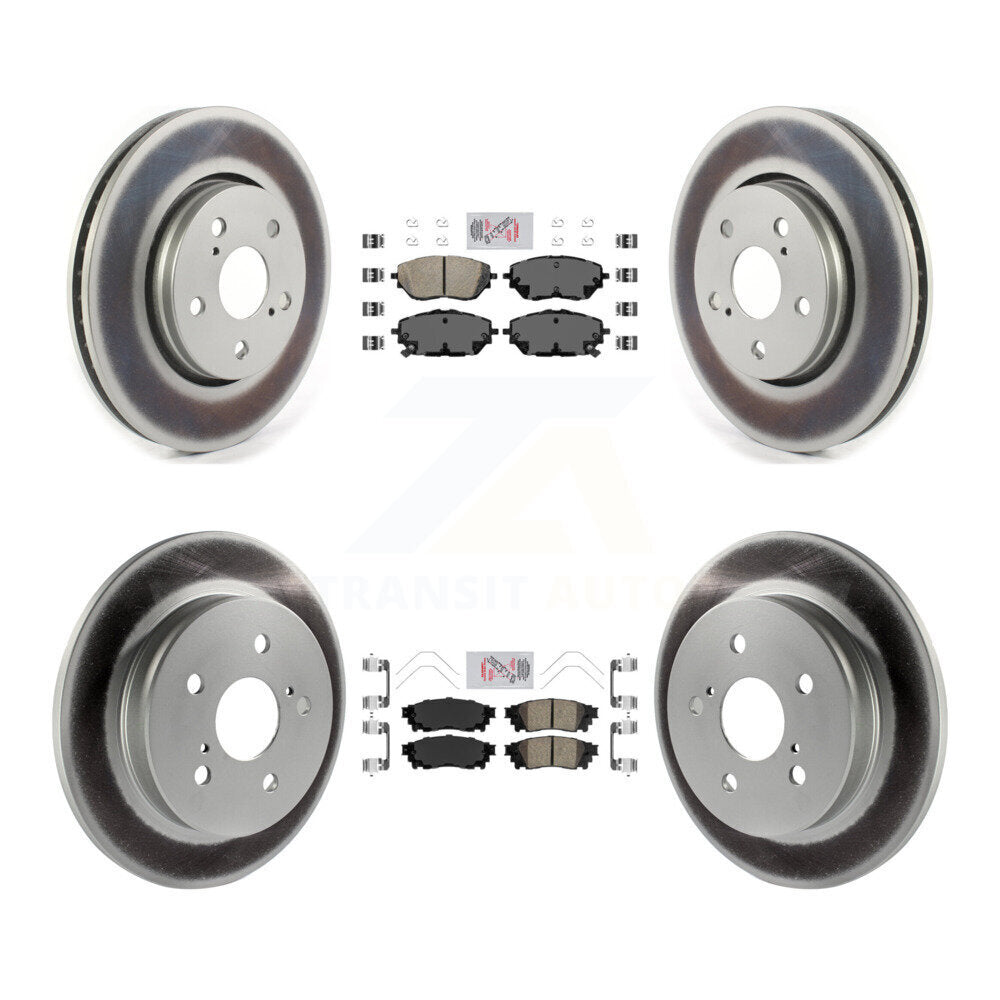Front Rear Ceramic Pads And Coated Disc Brake Rotors Kit For 2018 Toyota C-HR KGA-105019