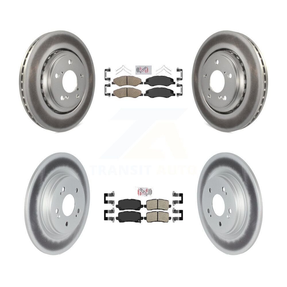 Front Rear Ceramic Pads And Coated Disc Brake Rotors Kit For 2021-2023 Honda Odyssey KGA-105021