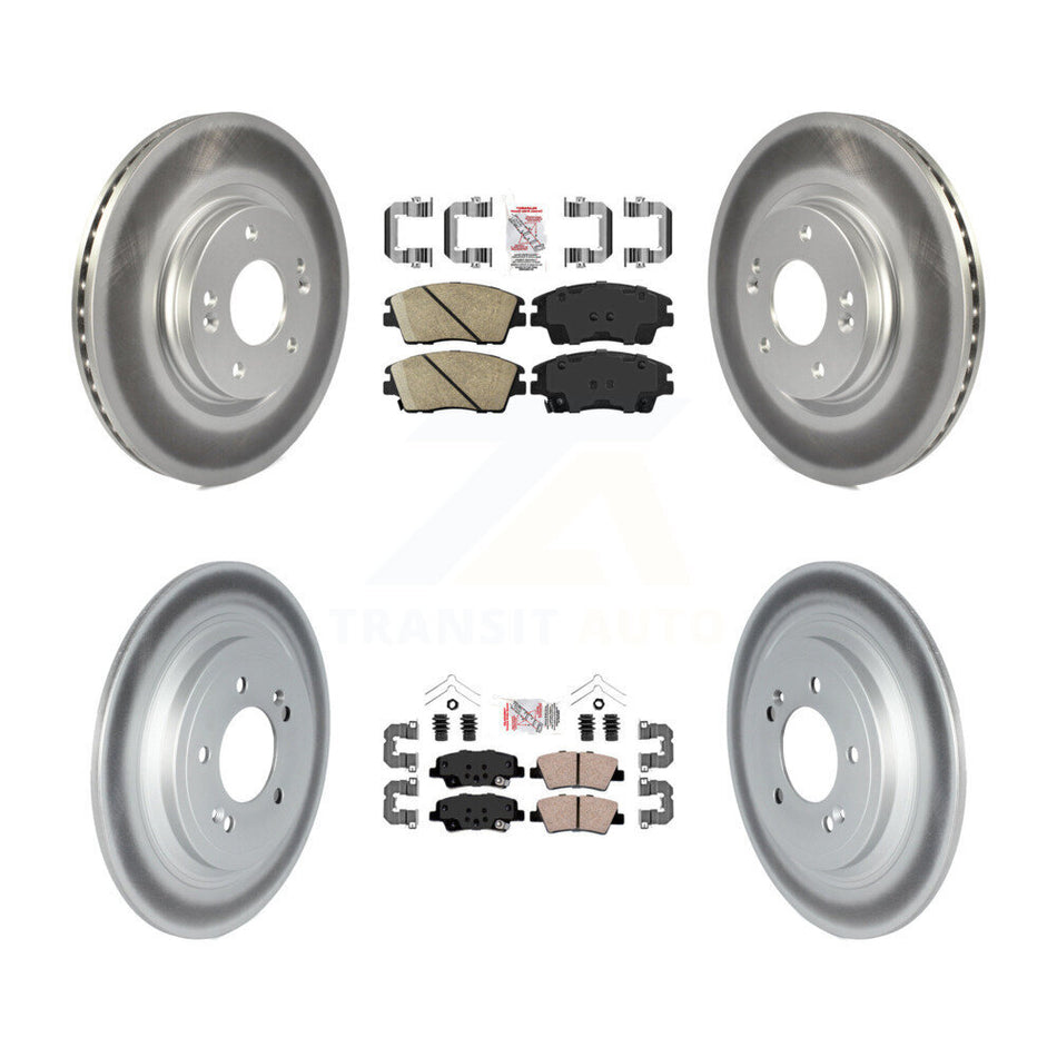 Front Rear Ceramic Pads And Coated Disc Brake Rotors Kit For Kia Sportage Hyundai Tucson KGA-105026