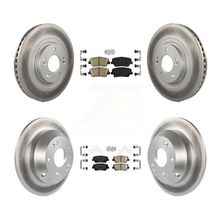 Front Rear Ceramic Pad & Coated Brake Rotor Kit For Kia Sorento With Red Painted Calipers KGA-105029