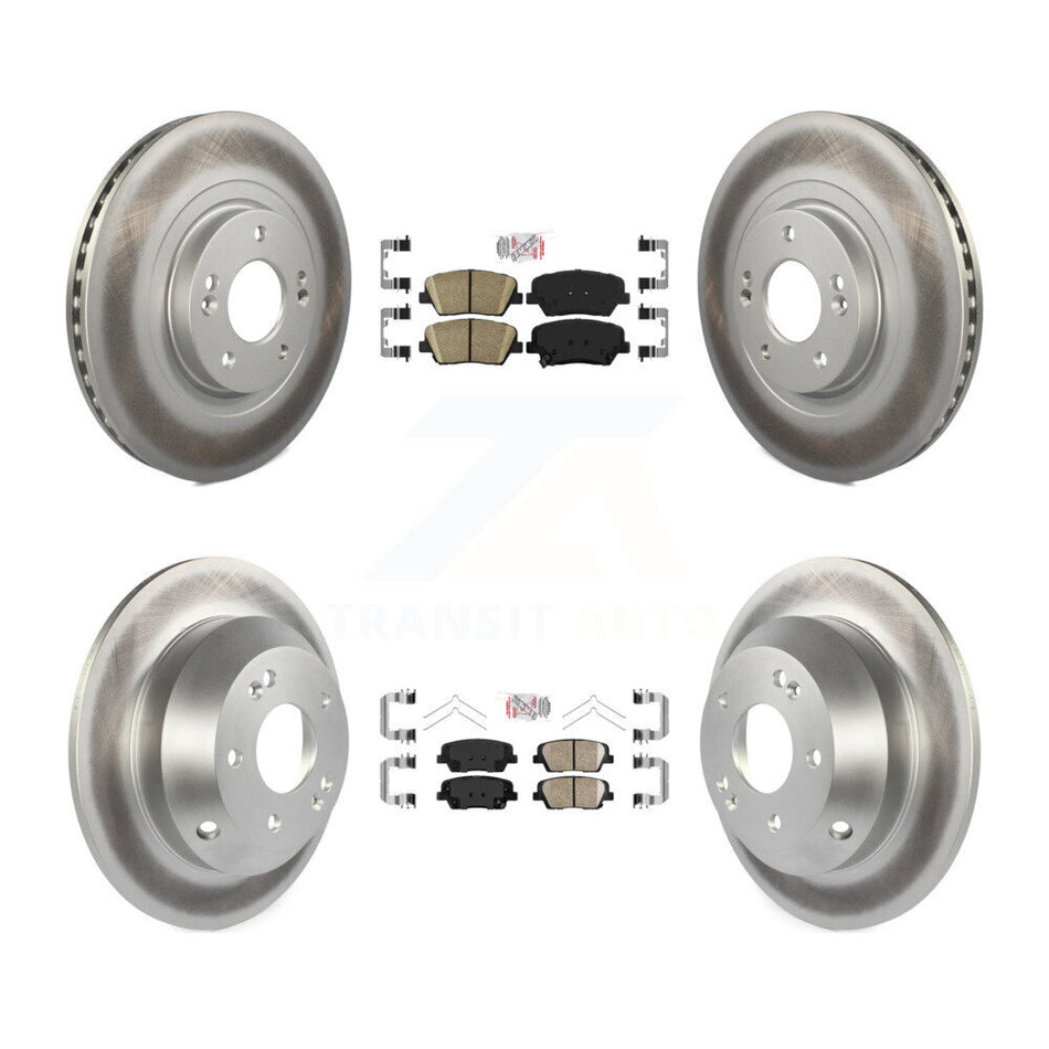 Front Rear Ceramic Pad & Coated Brake Rotor Kit For Kia Sorento With Red Painted Calipers KGA-105029