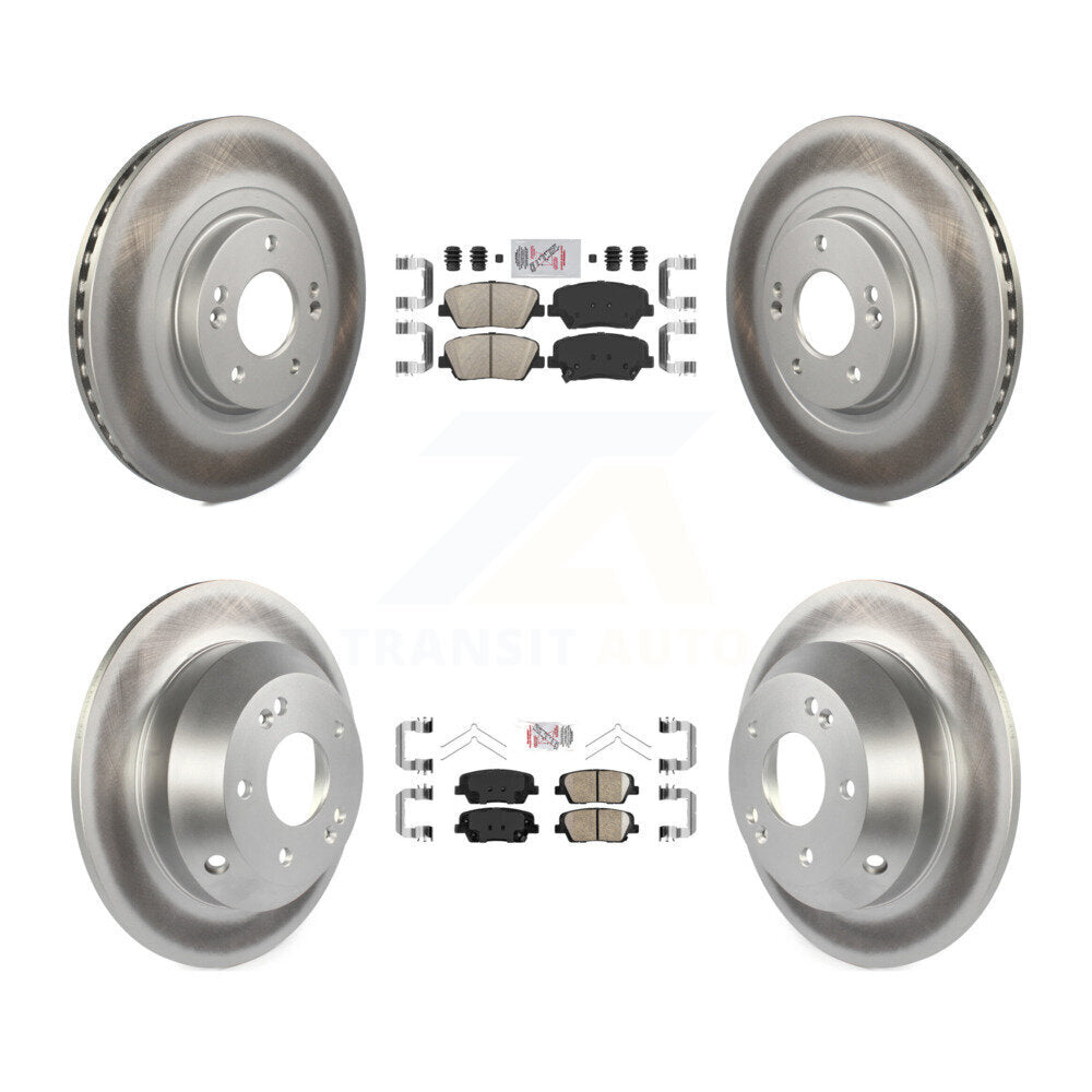 Front Rear Ceramic Pad & Coated Brake Rotor Kit For Kia Sorento With Red Painted Calipers KGA-105030