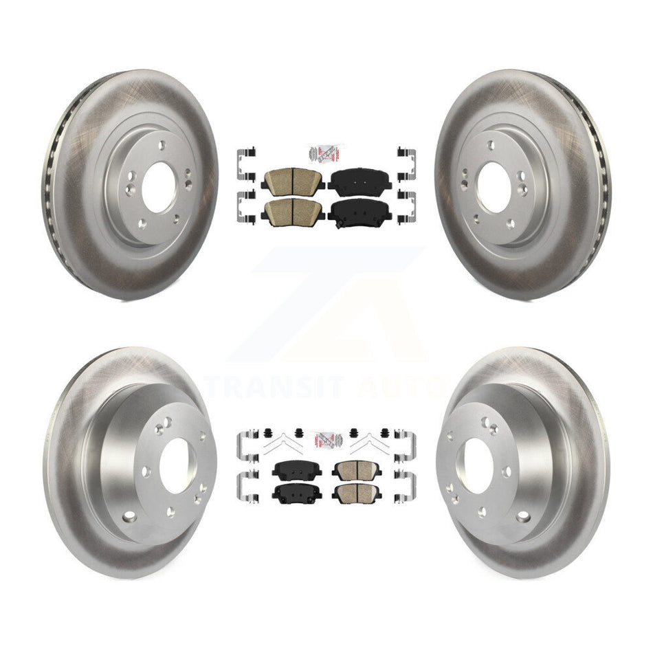 Front Rear Ceramic Pad & Coated Brake Rotor Kit For Kia Sorento With Red Painted Calipers KGA-105031