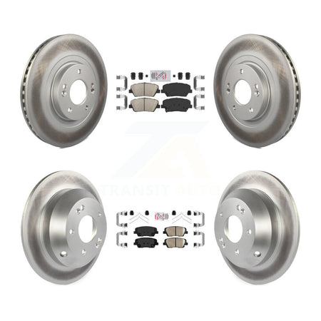 Front Rear Ceramic Pad & Coated Brake Rotor Kit For Kia Sorento With Red Painted Calipers KGA-105032