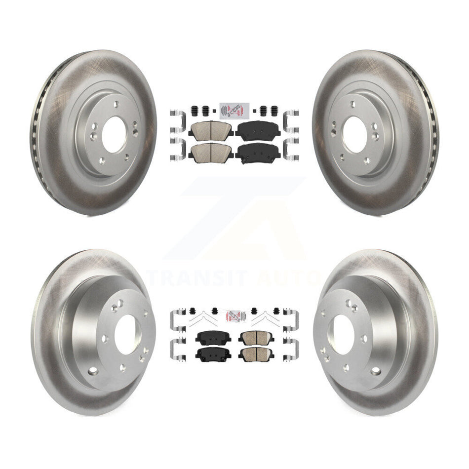 Front Rear Ceramic Pad & Coated Brake Rotor Kit For Kia Sorento With Red Painted Calipers KGA-105032