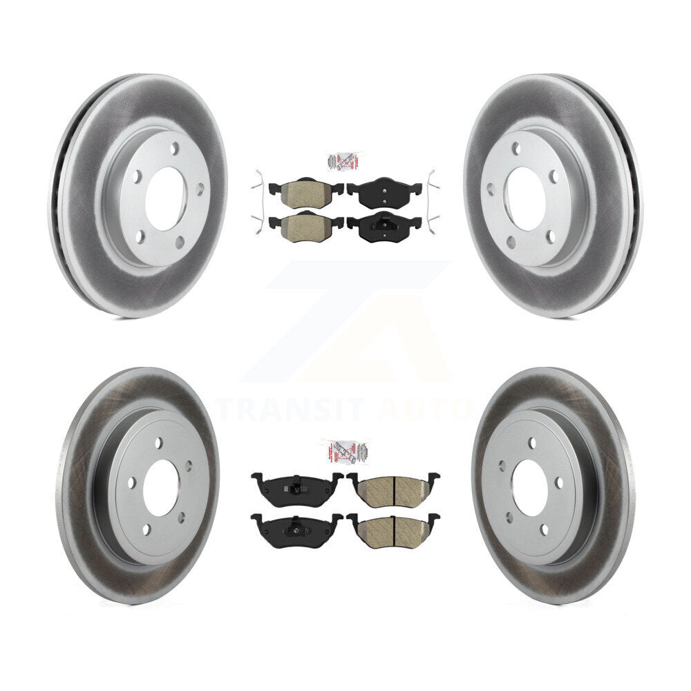 Front Rear Semi-Metallic Pad Coated Brake Rotor Kit For Ford Escape Mazda Tribute Mercury KGA-105033