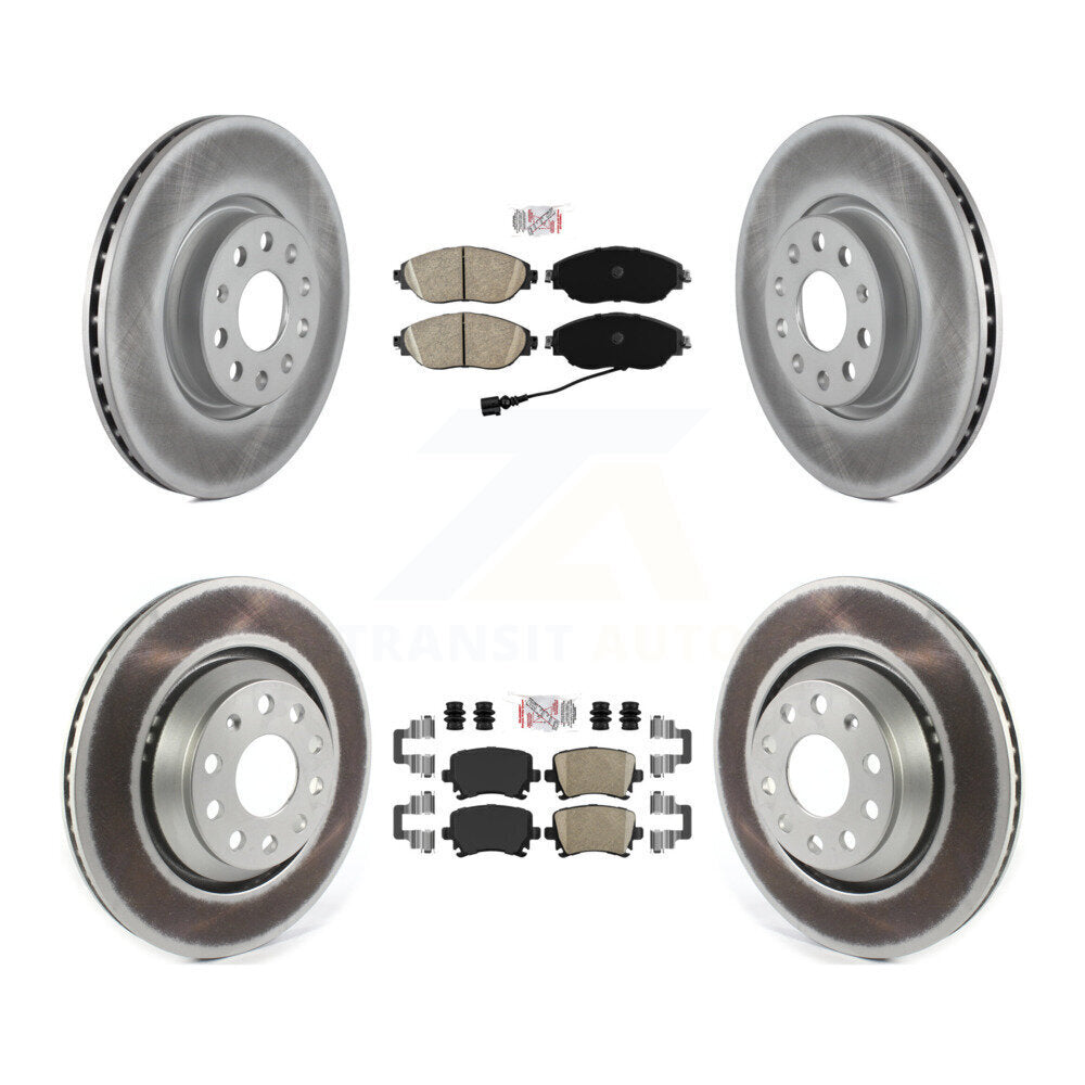 Front Rear Ceramic Pads And Coated Disc Brake Rotors Kit For 2012 Volkswagen CC 3.6L KGA-105034