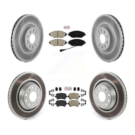 Front Rear Ceramic Pads And Coated Disc Brake Rotors Kit For 2012 Volkswagen CC 3.6L KGA-105034