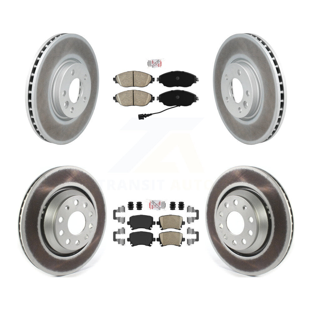 Front Rear Ceramic Pads And Coated Disc Brake Rotors Kit For Volkswagen CC KGA-105035