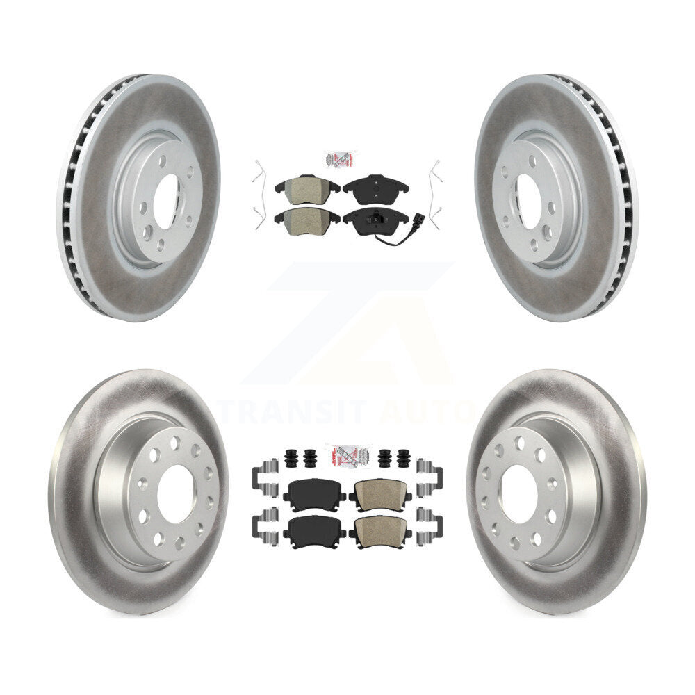 Front Semi-Metallic Rear Ceramic Pads And Coated Disc Brake Rotors Kit For Volkswagen CC KGA-105036