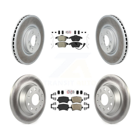 Front Semi-Metallic Rear Ceramic Pads And Coated Disc Brake Rotors Kit For Volkswagen CC KGA-105037