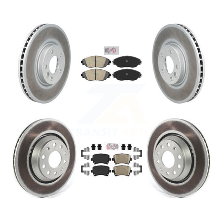 Front Rear Ceramic Pads And Coated Disc Brake Rotors Kit For Volkswagen CC AWD KGA-105040
