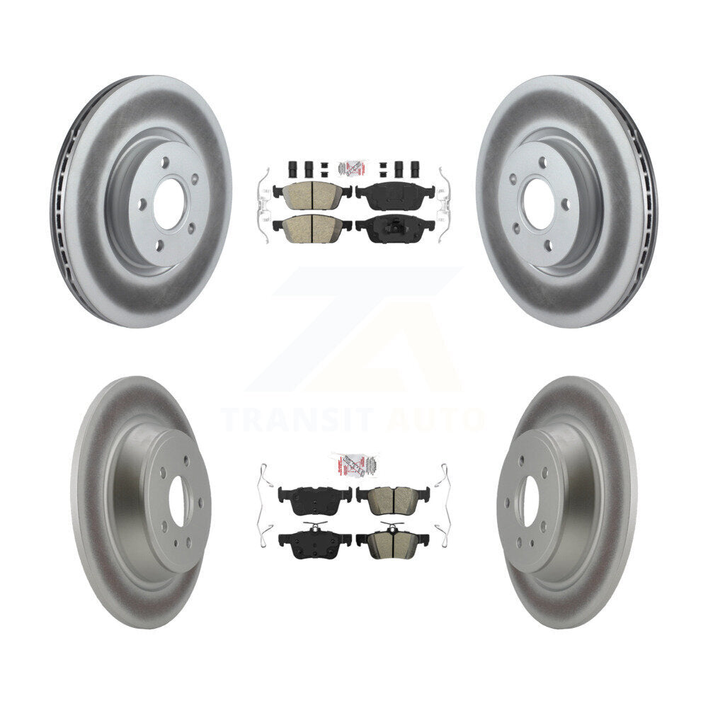 Front Ceramic Rear Semi-Metallic Pad & Coated Brake Rotor Kit For Ford Escape Lincoln MKC KGA-105051