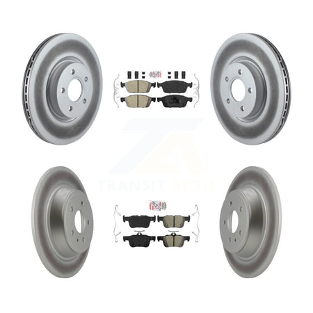 Front Ceramic Rear Semi-Metallic Pad & Coated Brake Rotor Kit For Ford Escape Lincoln MKC KGA-105051