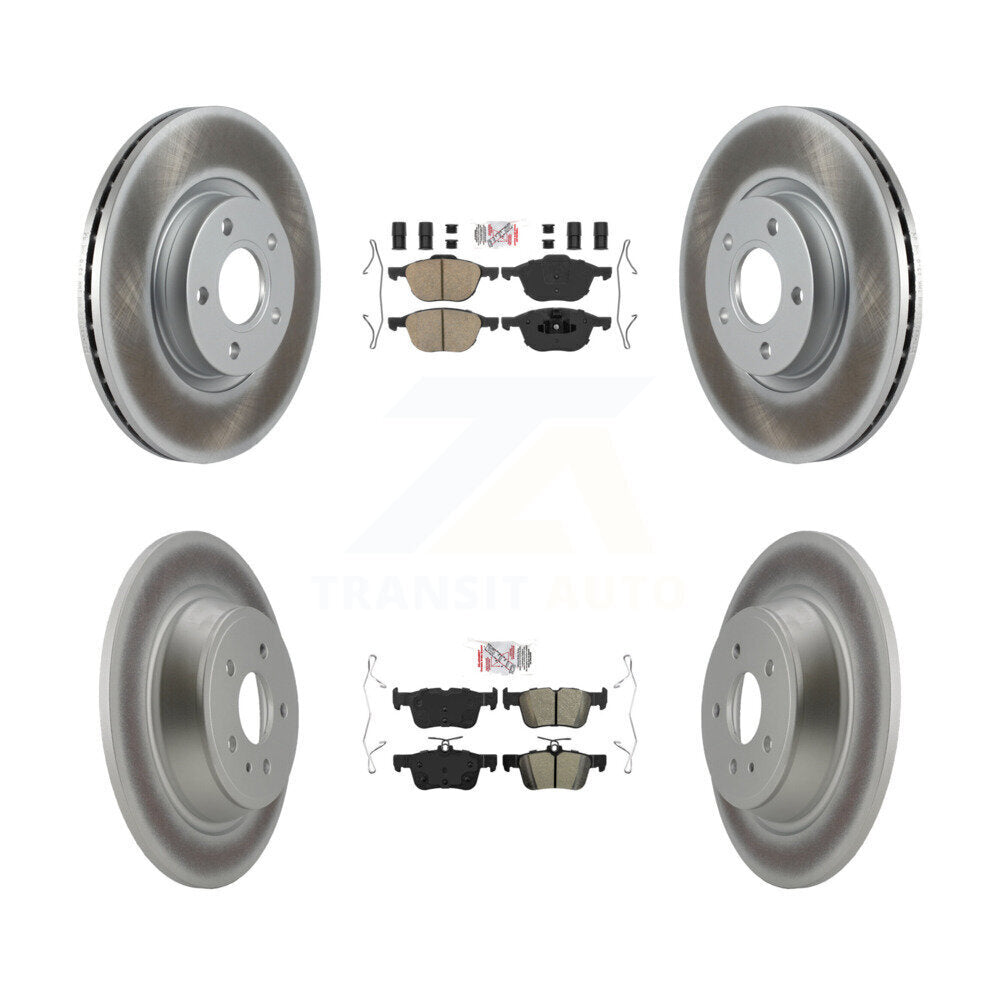 Front Ceramic Rear Semi-Metallic Pads And Coated Disc Brake Rotors Kit For Ford Escape KGA-105052