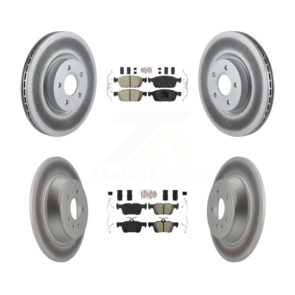Front Ceramic Rear Semi-Metallic Pad & Coated Brake Rotor Kit For Ford Escape Lincoln MKC KGA-105053