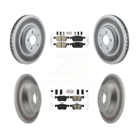Front Ceramic Rear Semi-Metallic Pad & Coated Brake Rotor Kit For Ford Escape Lincoln MKC KGA-105053