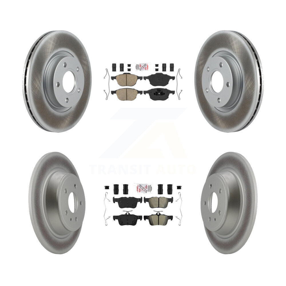 Front Ceramic Rear Semi-Metallic Pads And Coated Disc Brake Rotors Kit For Ford Escape KGA-105054