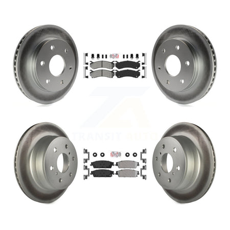 Front Rear Semi-Metallic Pad And Coated Disc Brake Rotor Kit For Chevrolet Silverado 1500 KGA-105056