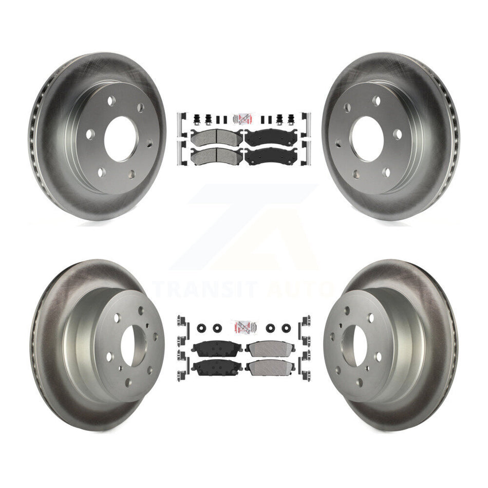 Front Rear Semi-Metallic Pad And Coated Disc Brake Rotor Kit For Chevrolet Silverado 1500 KGA-105056