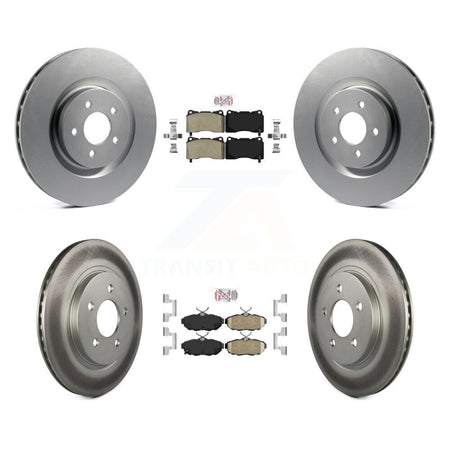 Front Semi-Metallic Rear Ceramic Pads And Coated Disc Brake Rotors Kit For Ford Mustang KGA-105064