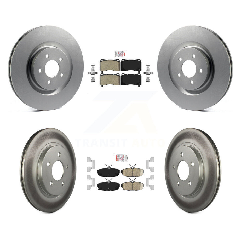 Front Semi-Metallic Rear Ceramic Pads And Coated Disc Brake Rotors Kit For Ford Mustang KGA-105065