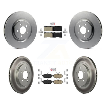 Front Semi-Metallic Rear Ceramic Pads And Coated Disc Brake Rotors Kit For Ford Mustang KGA-105066