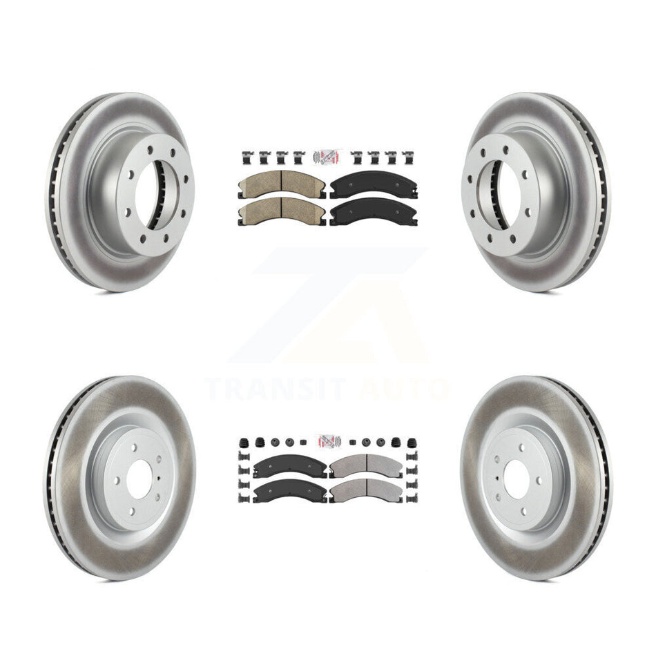 Front Ceramic Rear Semi-Metallic Pad Coat Brake Rotor Kit For Nissan NV2500 NV3500 NV1500 KGA-105068