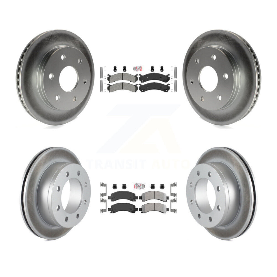 Front Rear Semi-Metallic Pad Coat Brake Rotor Kit For 06 GMC Savana 2500 With 7300 Lb GVW KGA-105078