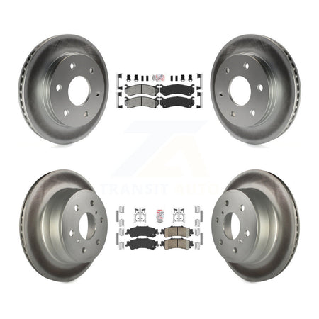 Front Semi-Metallic Rear Ceramic Pad & Coated Brake Rotor Kit For GMC Sierra 1500 Classic KGA-105084
