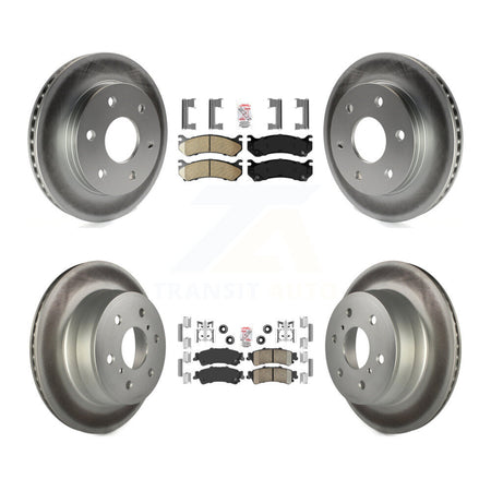 Front Rear Ceramic Pads And Coated Disc Brake Rotors Kit For GMC Sierra 1500 Classic KGA-105085