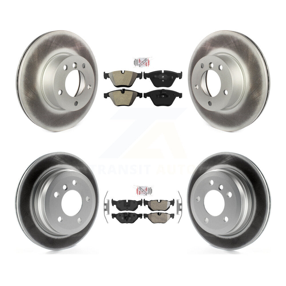 Front Rear Semi-Metallic Pad And Coated Disc Brake Rotor Kit For BMW 328i xDrive X1 328xi KGA-105091